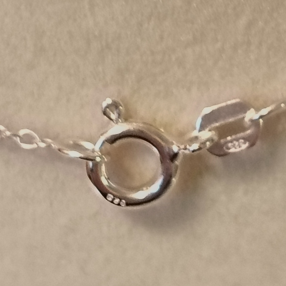 VINTAGE 925 RJ AVON STERLING SILVER INITIAL "J" LOVE NECKLACE 18 "L. - Picture 3 of 6